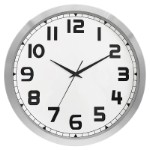 Wall clock Ø30 cm with strong aluminum frame and classic white dial
